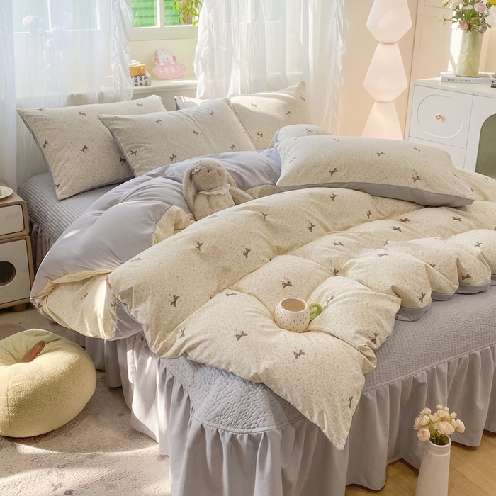 91家纺网 家纺一手货源 找家纺 （总）优贝家纺 2026新款水洗棉古棉床盖四件套