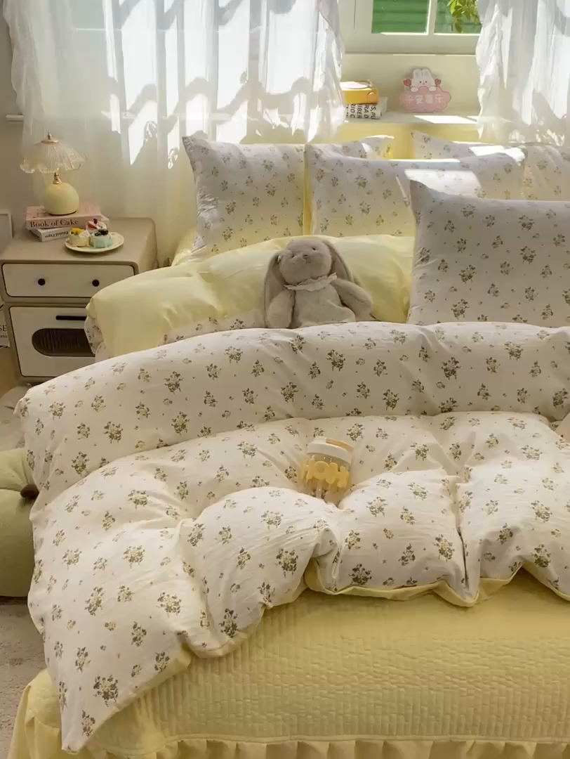 91家纺网 家纺一手货源 找家纺 （总）优贝家纺 2026新款水洗棉古棉床盖四件套