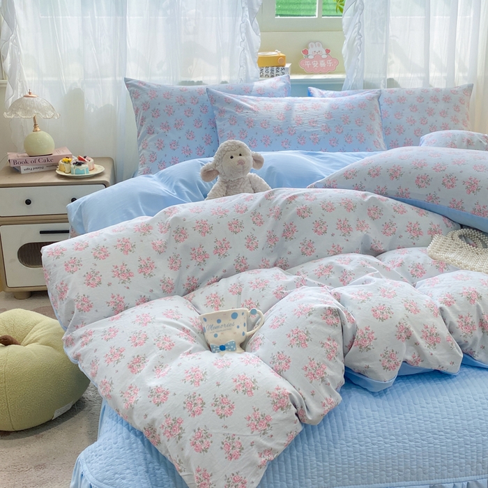 91家纺网 家纺一手货源 找家纺 （总）优贝家纺 2026新款水洗棉古棉床盖夏被四件套