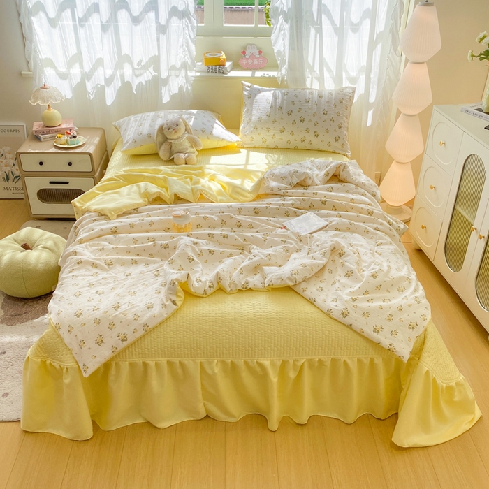 91家纺网 家纺一手货源 找家纺 （总）优贝家纺 2026新款水洗棉古棉床盖夏被四件套