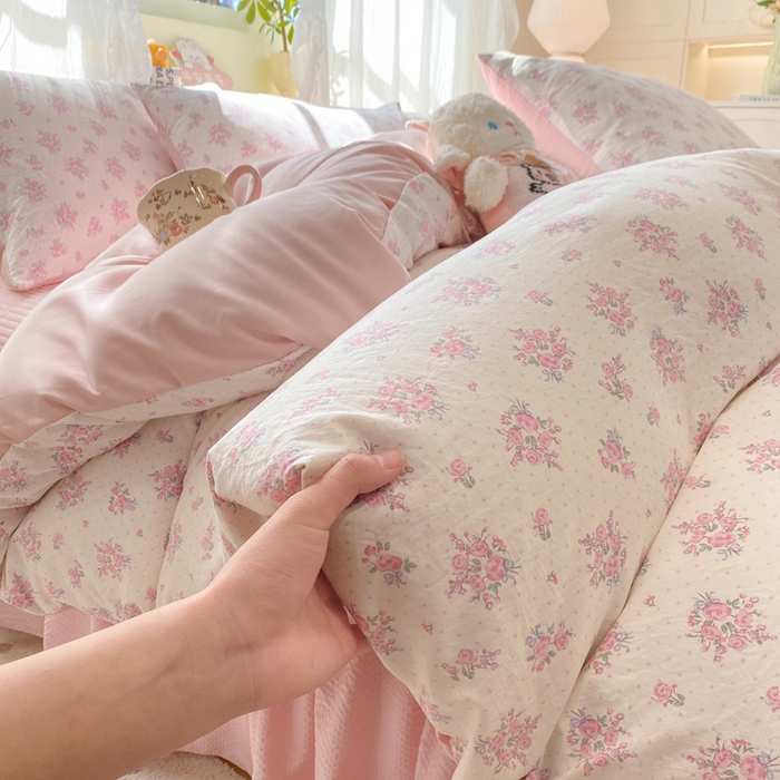 91家纺网 家纺一手货源 找家纺 优贝家纺 2026新款水洗棉古棉床盖夏被四件套 花海