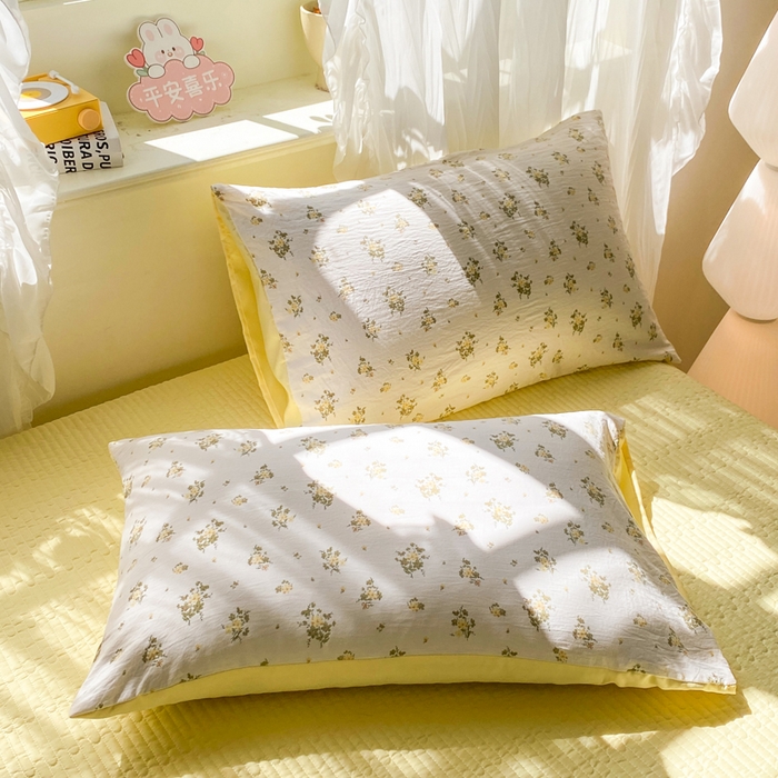 91家纺网 家纺一手货源 找家纺 优贝家纺 2026新款水洗棉古棉床盖夏被四件套 春日碎花