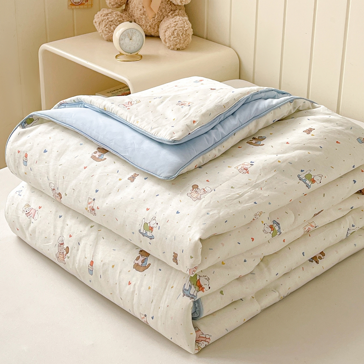 91家纺网 家纺一手货源 找家纺 （总）景眠 2026新款全棉凉感双面大豆被夏被夏凉被空调被-版一