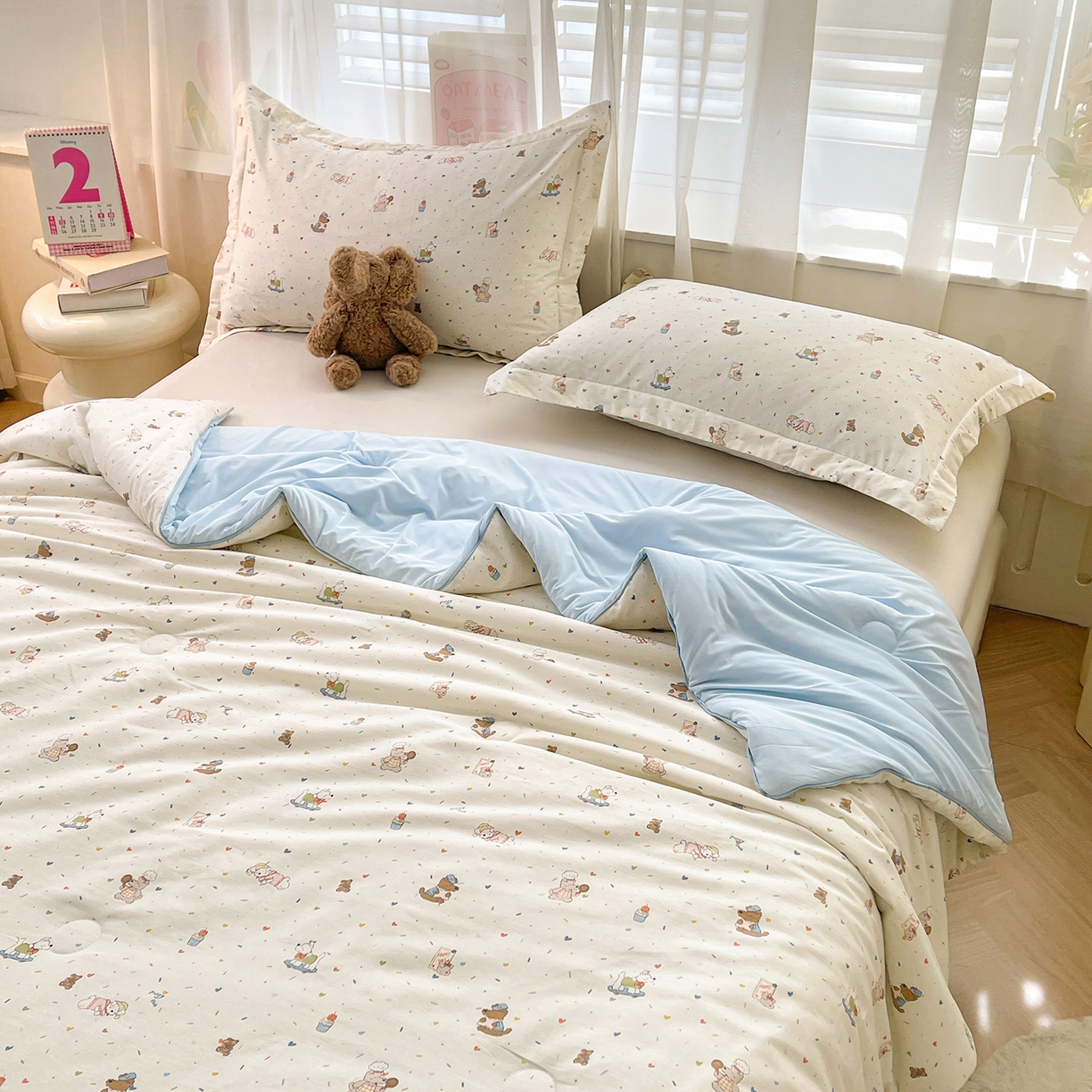 91家纺网 家纺一手货源 找家纺 （总）景眠 2026新款全棉凉感双面大豆被夏被夏凉被空调被-版一