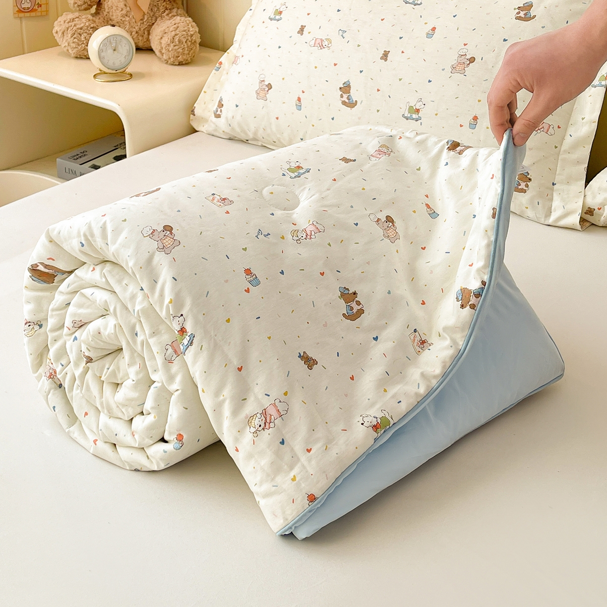 91家纺网 家纺一手货源 找家纺 （总）景眠 2026新款全棉凉感双面大豆被夏被夏凉被空调被-版一