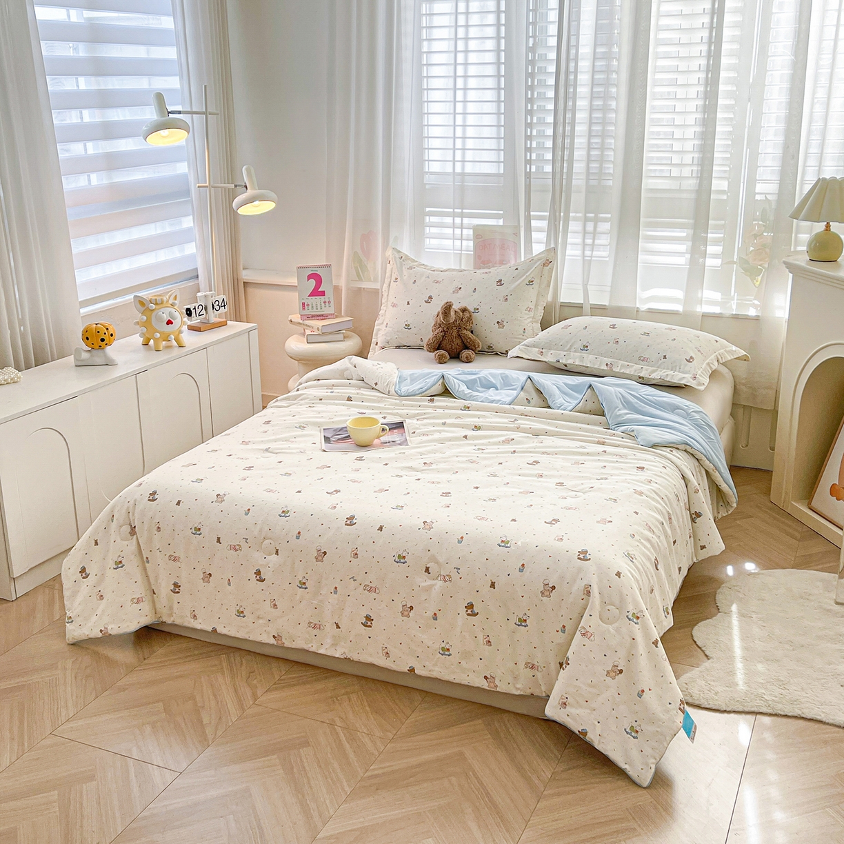 91家纺网 家纺一手货源 找家纺 （总）景眠 2026新款全棉凉感双面大豆被夏被夏凉被空调被-版一