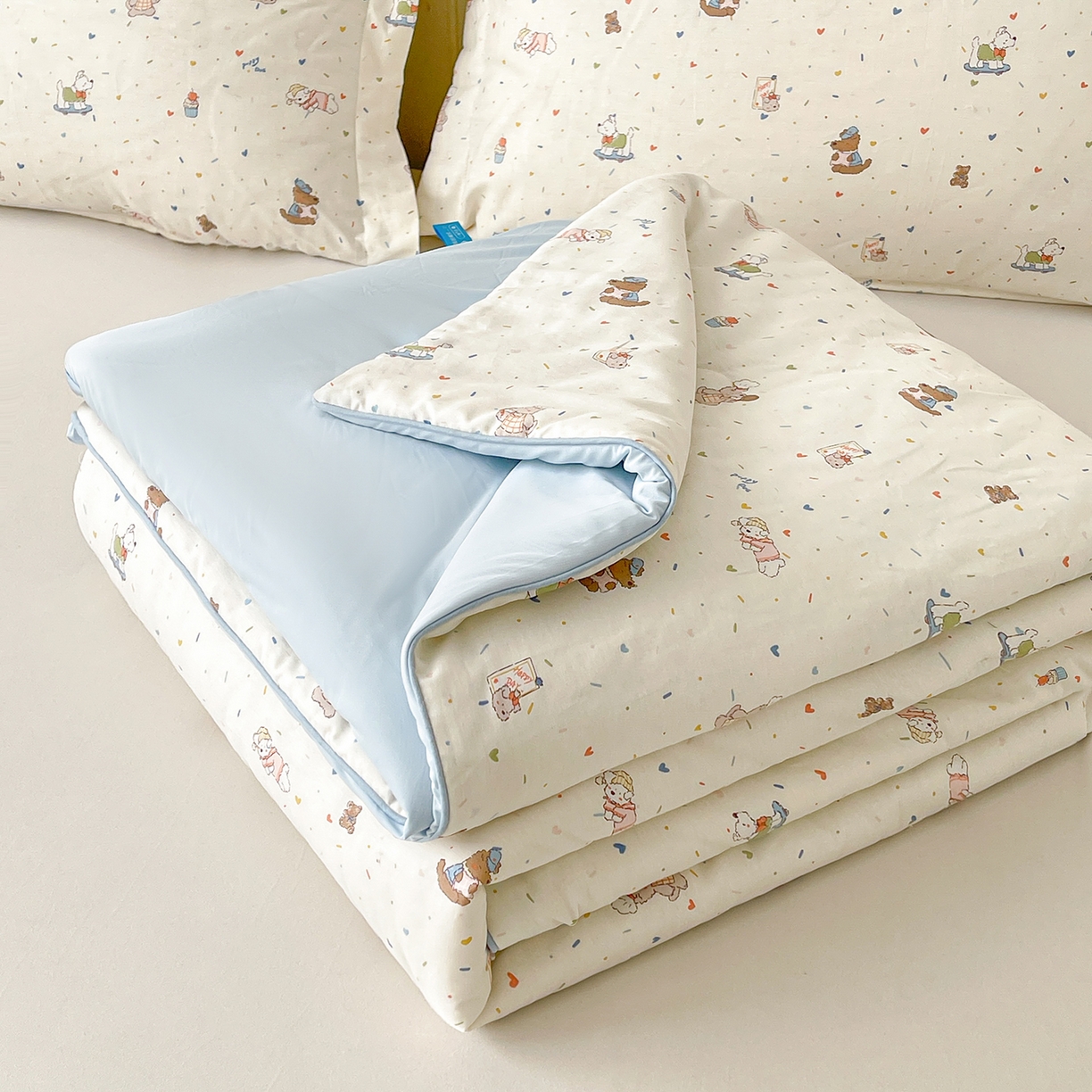 91家纺网 家纺一手货源 找家纺 （总）景眠 2026新款全棉凉感双面大豆被夏被夏凉被空调被-版一