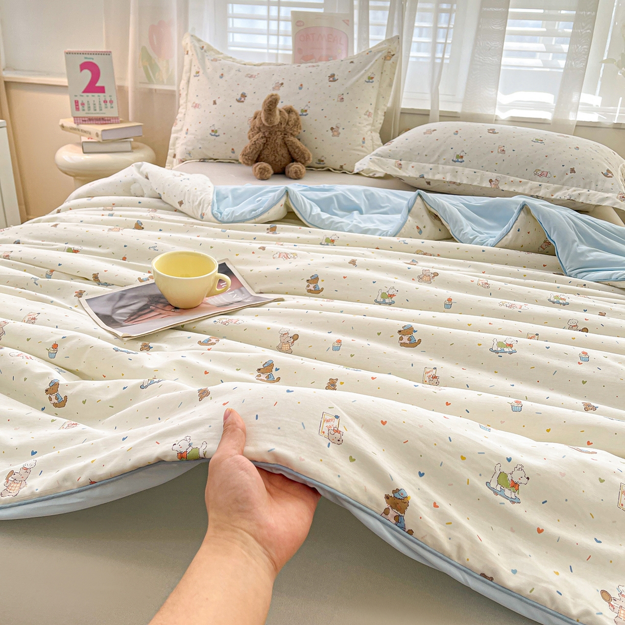 91家纺网 家纺一手货源 找家纺 （总）景眠 2026新款全棉凉感双面大豆被夏被夏凉被空调被-版一