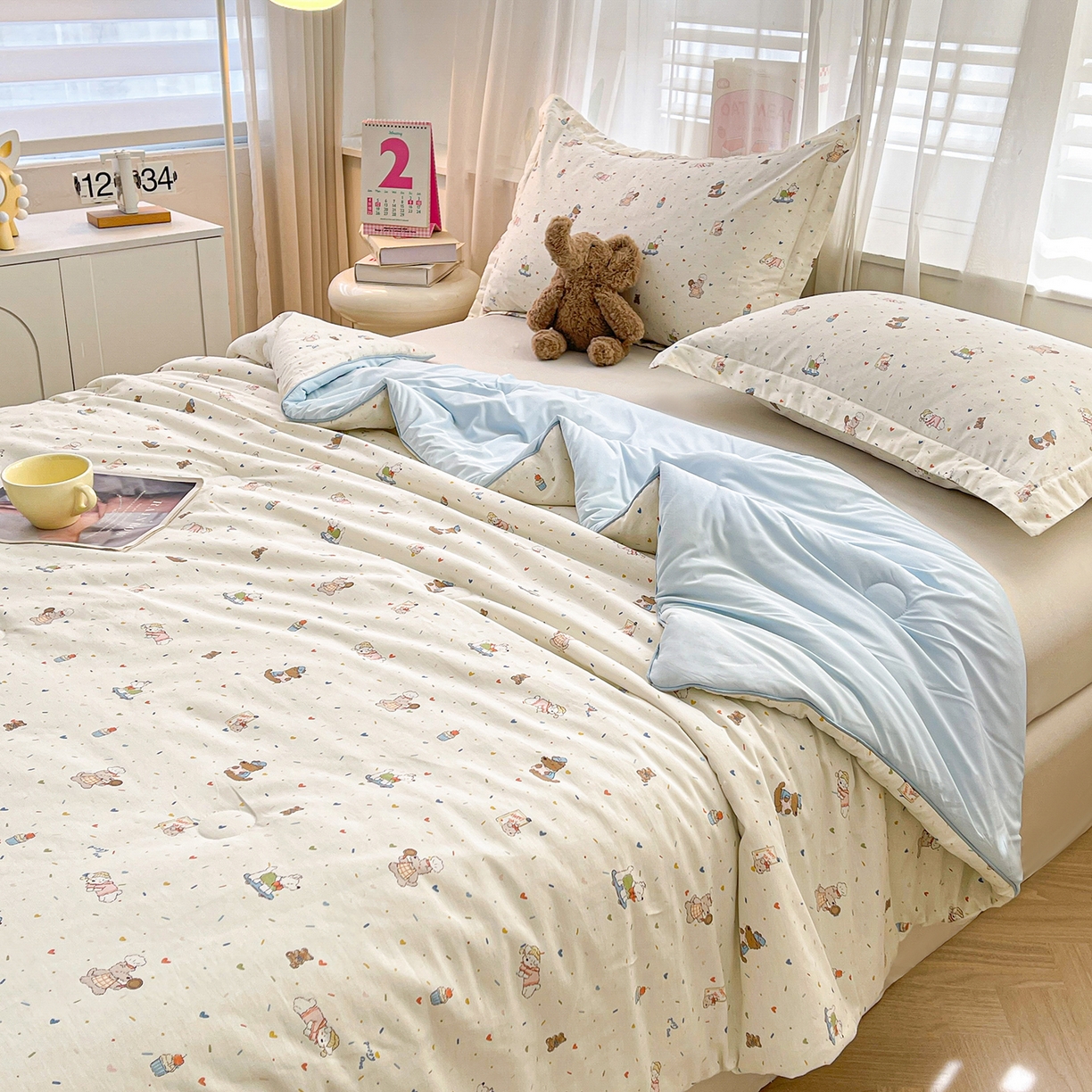 91家纺网 家纺一手货源 找家纺 （总）景眠 2026新款全棉凉感双面大豆被夏被夏凉被空调被-版一