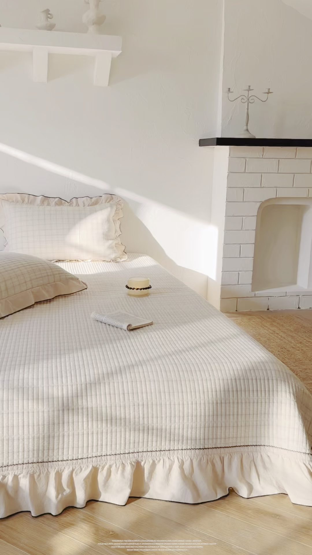 91家纺网 家纺一手货源 找家纺 欣宜家纺 2026新款全棉色织水洗棉床盖三件套 芝士奶格