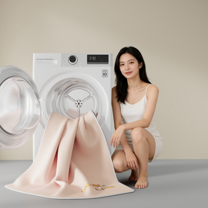 91家纺网 家纺一手货源 找家纺 好福居 2026新款PE冰豆豆席-床笠款-床席款凉席三件套 幸运小狗-粉床笠款