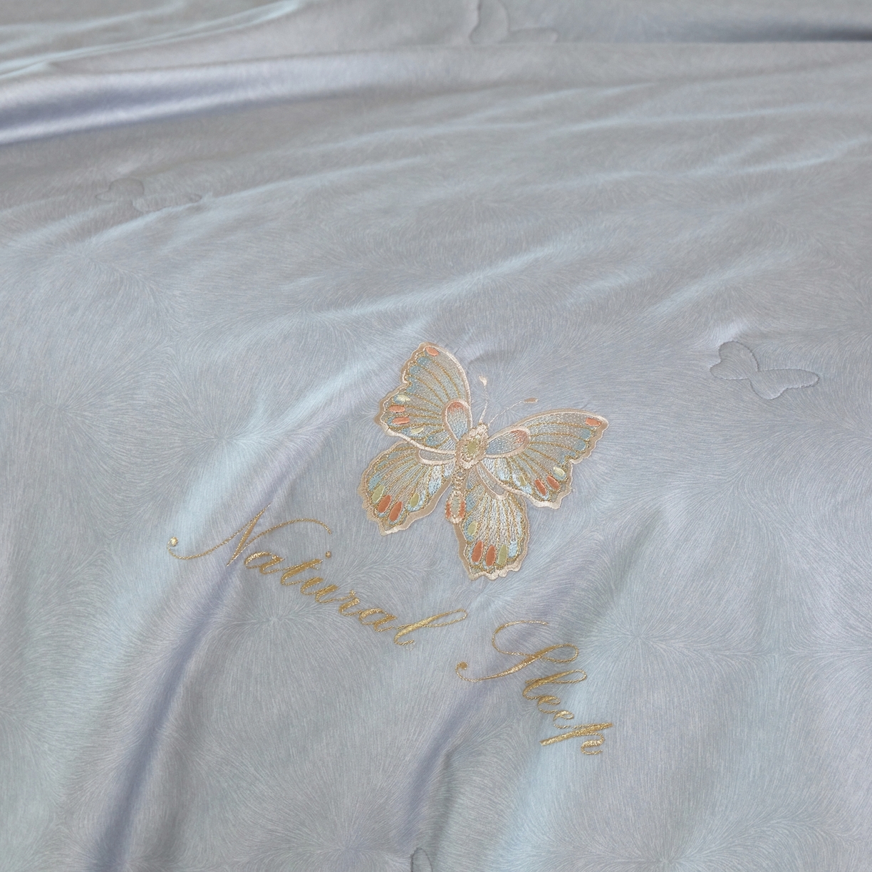 91家纺网 家纺一手货源 找家纺 栩裕纺织 2026新款夏被四件套-琉光 雾霾蓝灰