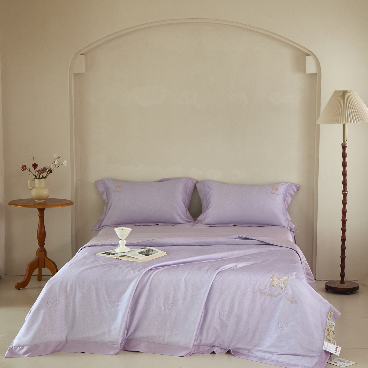 栩裕纺织 2026新款夏被四件套-琉光 香芋紫
