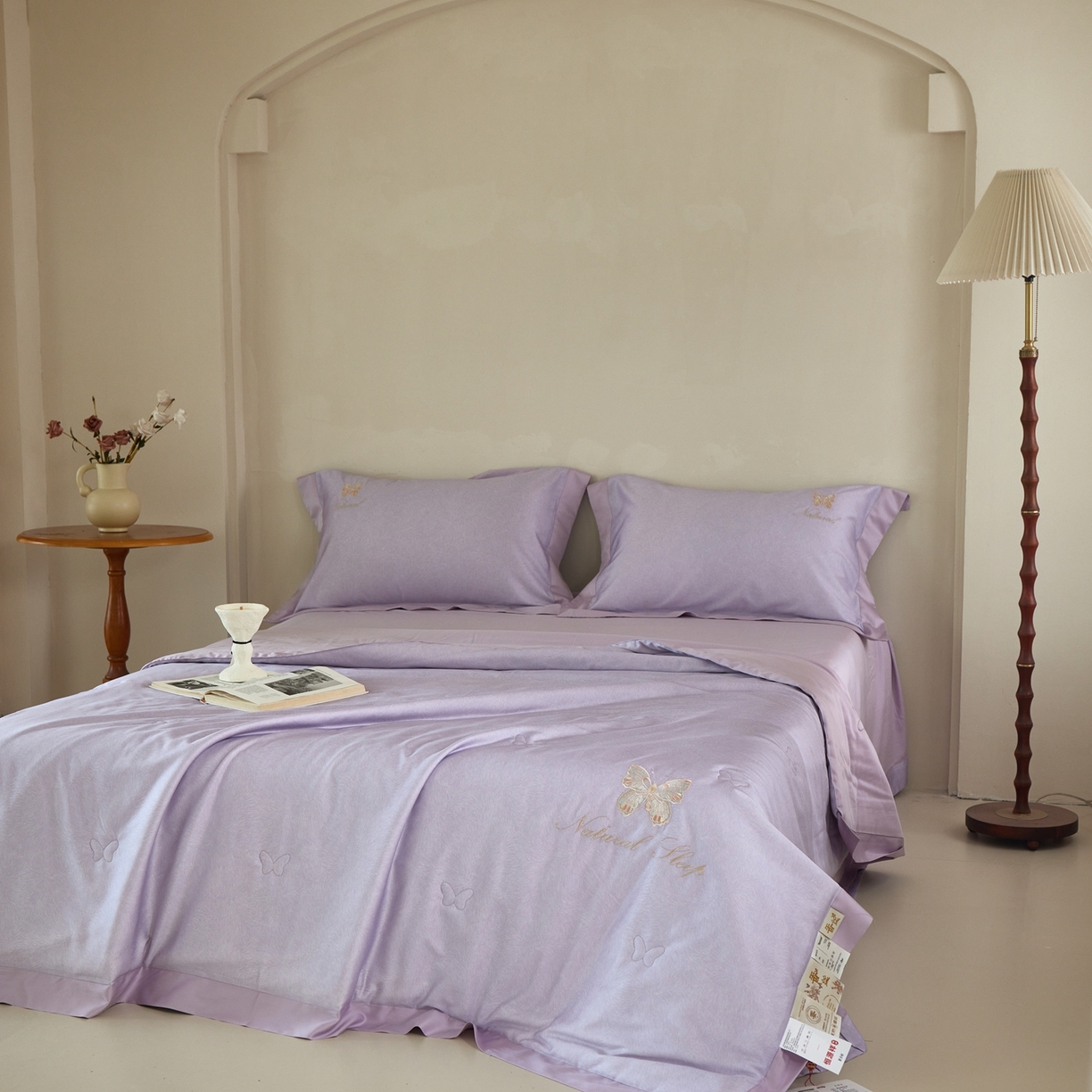91家纺网 家纺一手货源 找家纺 栩裕纺织 2026新款夏被四件套-琉光 香芋紫
