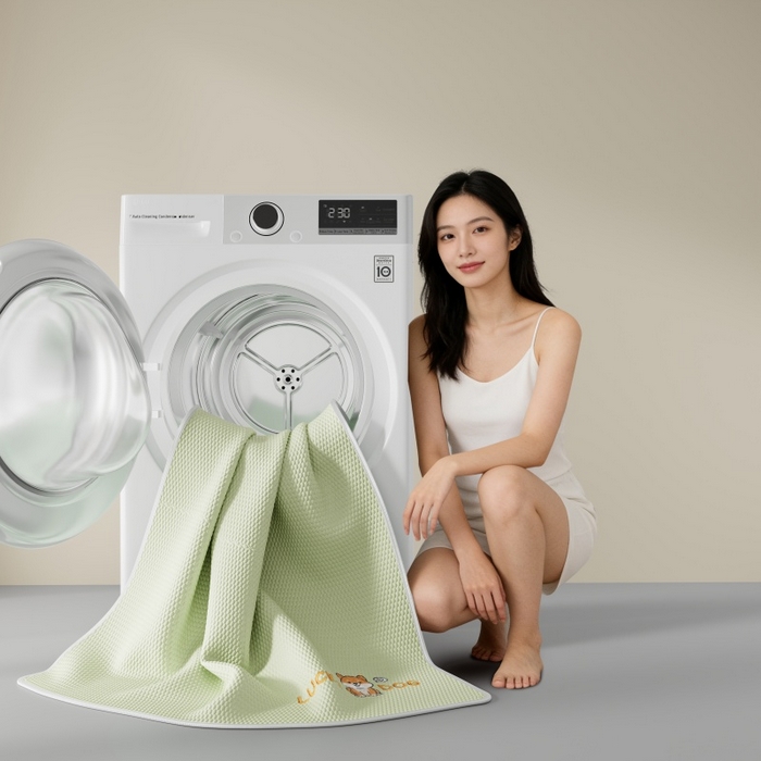 91家纺网 家纺一手货源 找家纺 好福居 2026新款PE冰豆豆席-床笠款-床席款凉席三件套 幸运小狗-绿床笠款