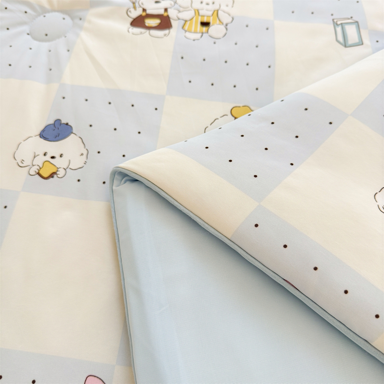 91家纺网 家纺一手货源 找家纺 （总）景眠 2026新款凉感丝印花仿锦氨大豆夏被夏凉被空调被