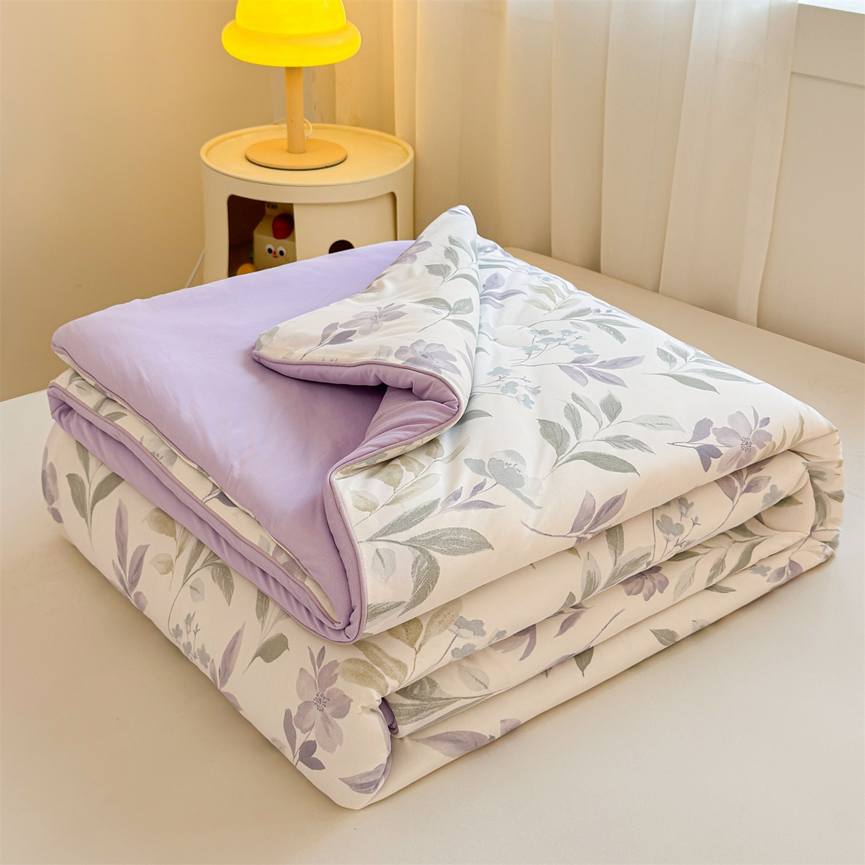 91家纺网 家纺一手货源 找家纺 （总）景眠 2026新款凉感丝印花仿锦氨大豆夏被夏凉被空调被