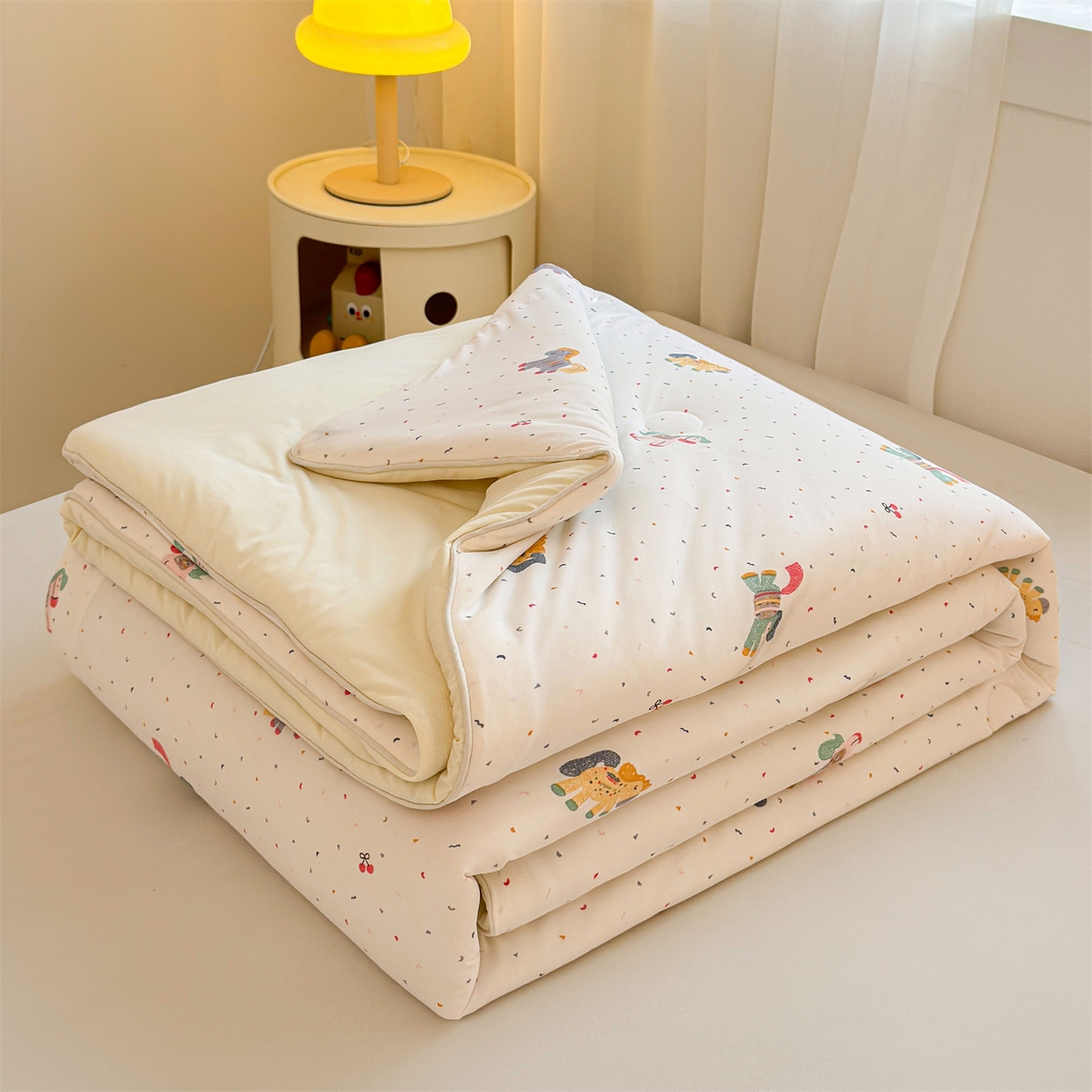 91家纺网 家纺一手货源 找家纺 （总）景眠 2026新款凉感丝印花仿锦氨大豆夏被夏凉被空调被