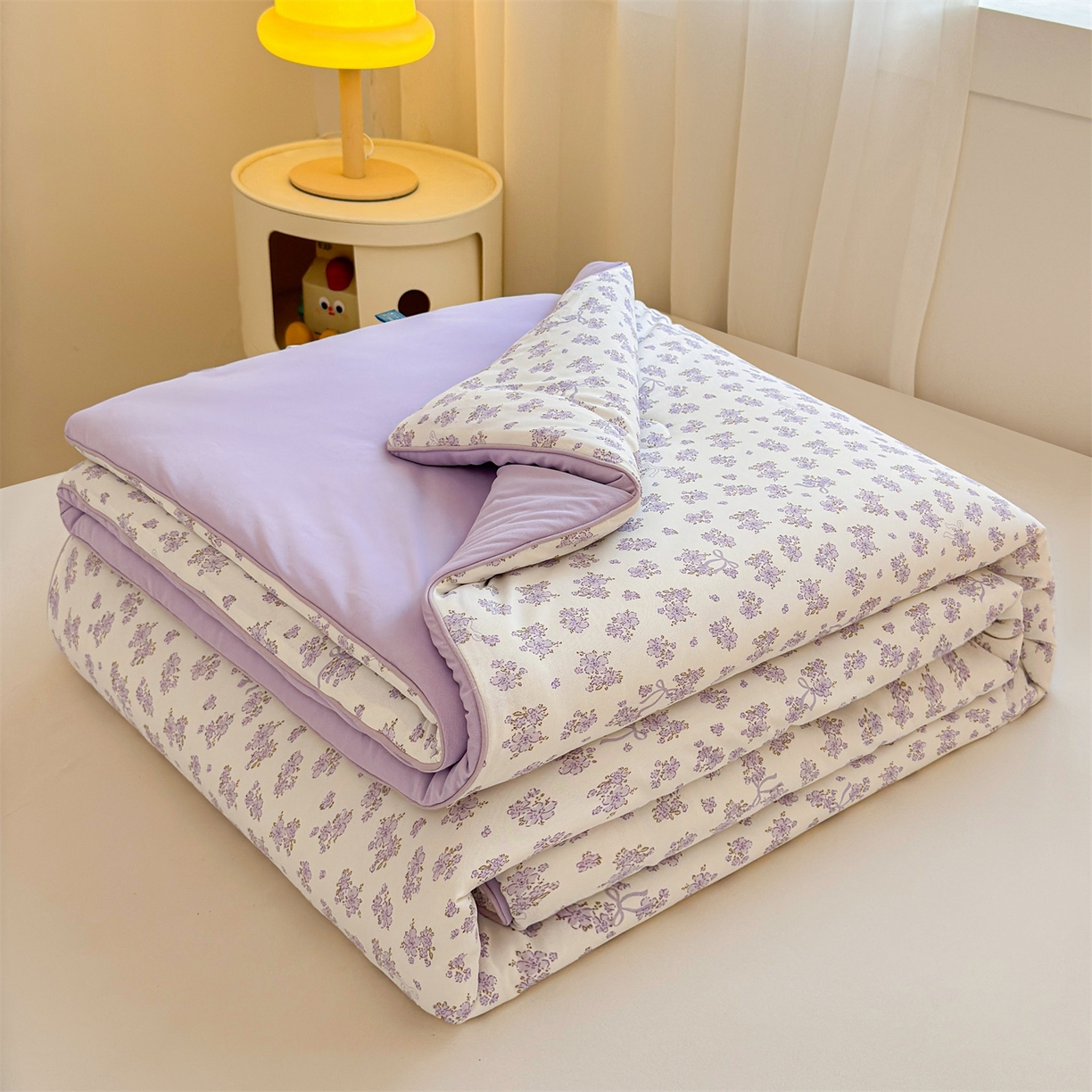 91家纺网 家纺一手货源 找家纺 （总）景眠 2026新款凉感丝印花仿锦氨大豆夏被夏凉被空调被