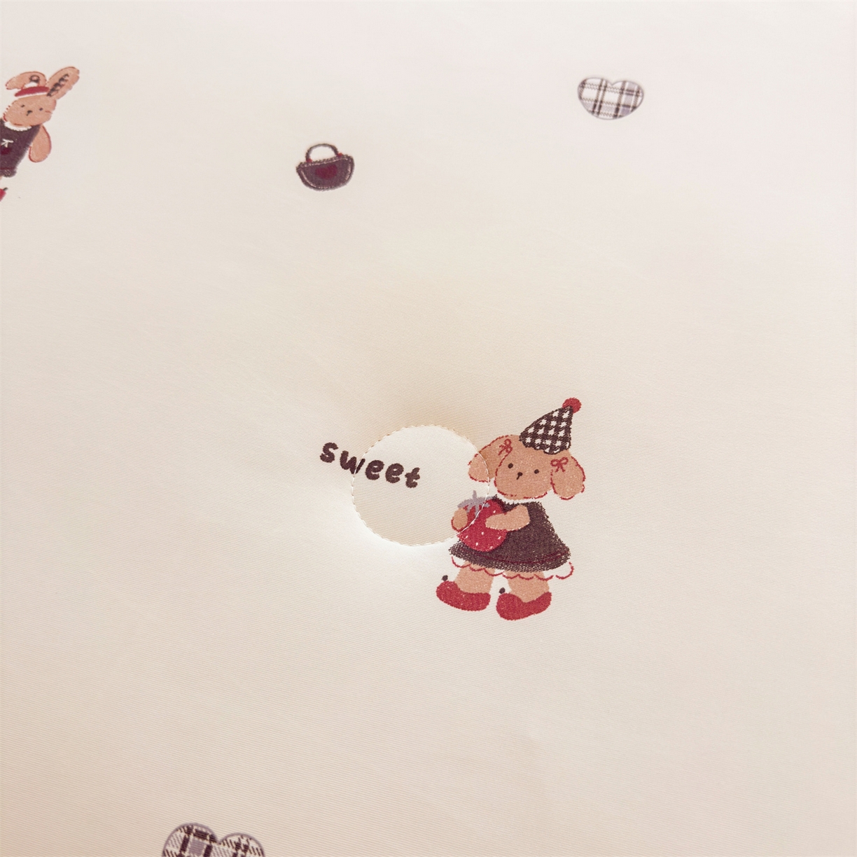 91家纺网 家纺一手货源 找家纺 景眠 2026新款凉感丝印花仿锦氨大豆夏被夏凉被空调被 甜心小熊