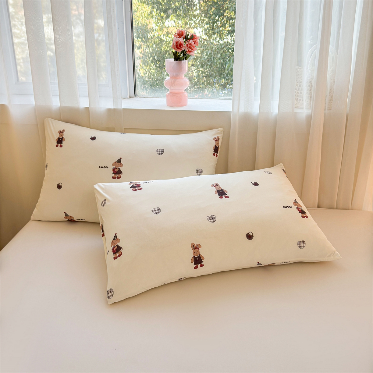 91家纺网 家纺一手货源 找家纺 景眠 2026新款凉感丝印花仿锦氨大豆夏被夏凉被空调被 甜心小熊