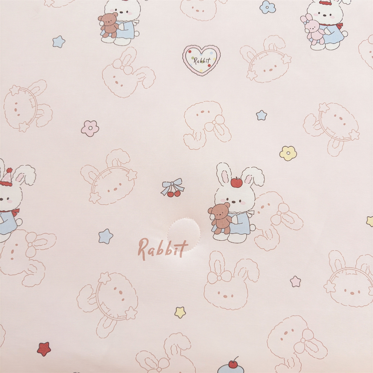 91家纺网 家纺一手货源 找家纺 景眠 2026新款凉感丝印花仿锦氨大豆夏被夏凉被空调被 樱桃兔