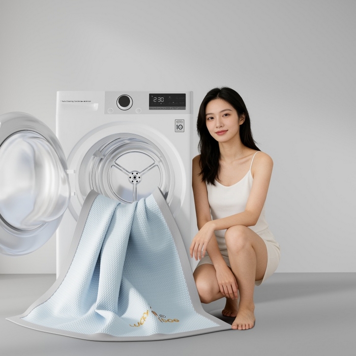 91家纺网 家纺一手货源 找家纺 好福居 2026新款PE冰豆豆席-床笠款-床席款凉席三件套 幸运小狗-蓝床席款