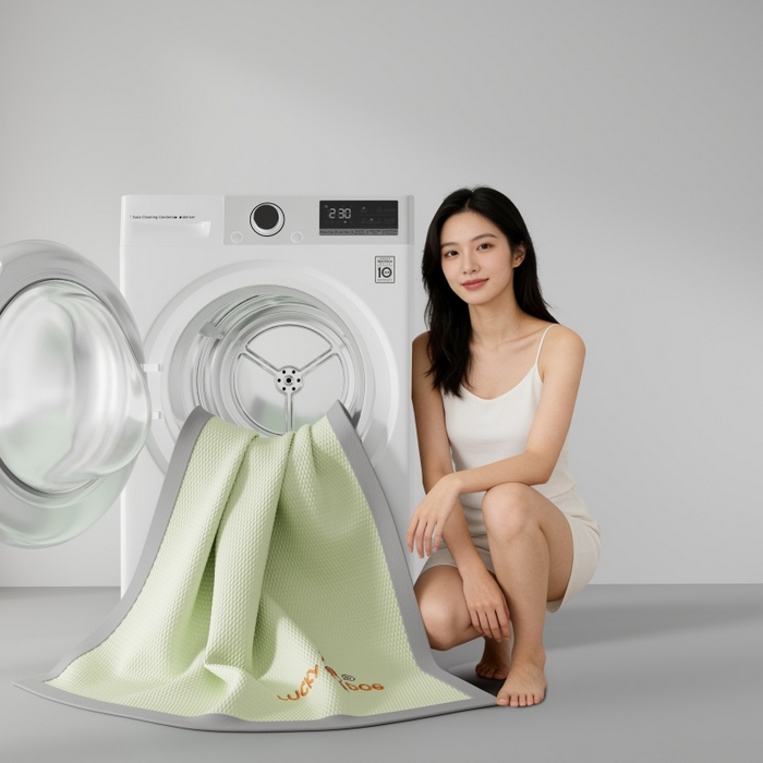 91家纺网 家纺一手货源 找家纺 好福居 2026新款PE冰豆豆席-床笠款-床席款凉席三件套 幸运小狗-绿床席款