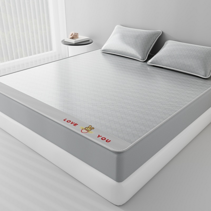 91家纺网 家纺一手货源 找家纺 好福居 2026新款凉感床笠款冰丝席凉席-萌宠布布 萌宠布布-灰