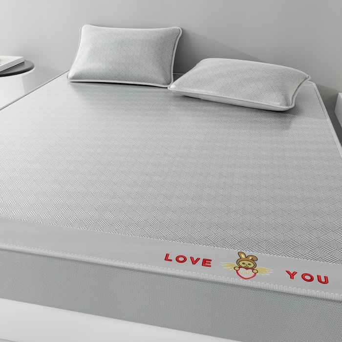 91家纺网 家纺一手货源 找家纺 好福居 2026新款凉感床笠款冰丝席凉席-萌宠布布 萌宠布布-灰