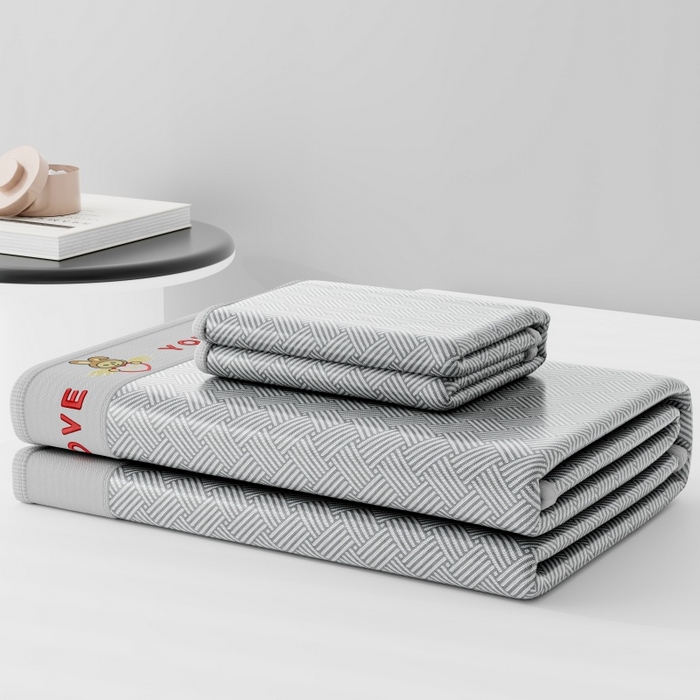 91家纺网 家纺一手货源 找家纺 好福居 2026新款凉感床笠款冰丝席凉席-萌宠布布 萌宠布布-灰