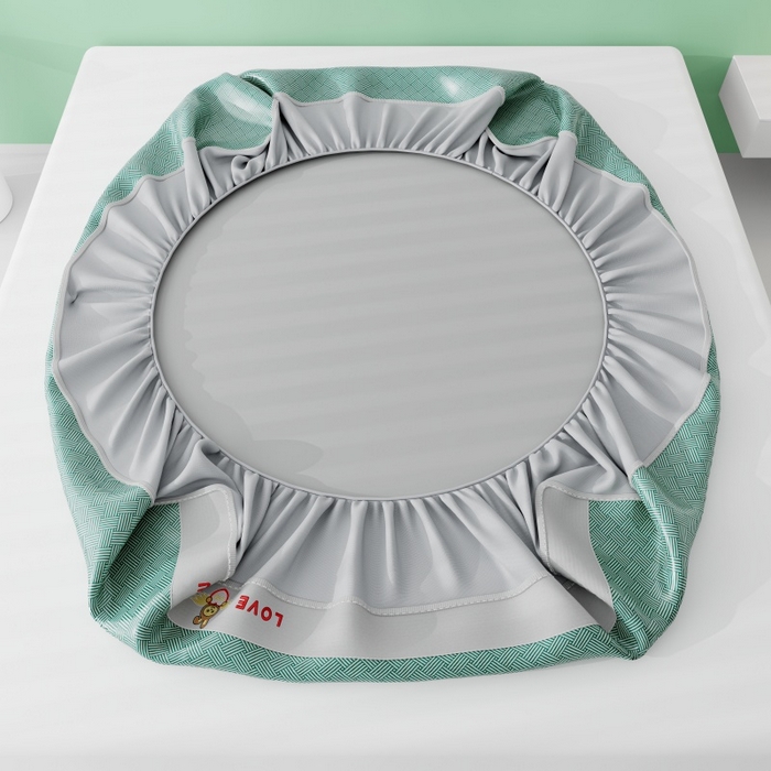 91家纺网 家纺一手货源 找家纺 好福居 2026新款凉感床笠款冰丝席凉席-萌宠布布 萌宠布布-绿