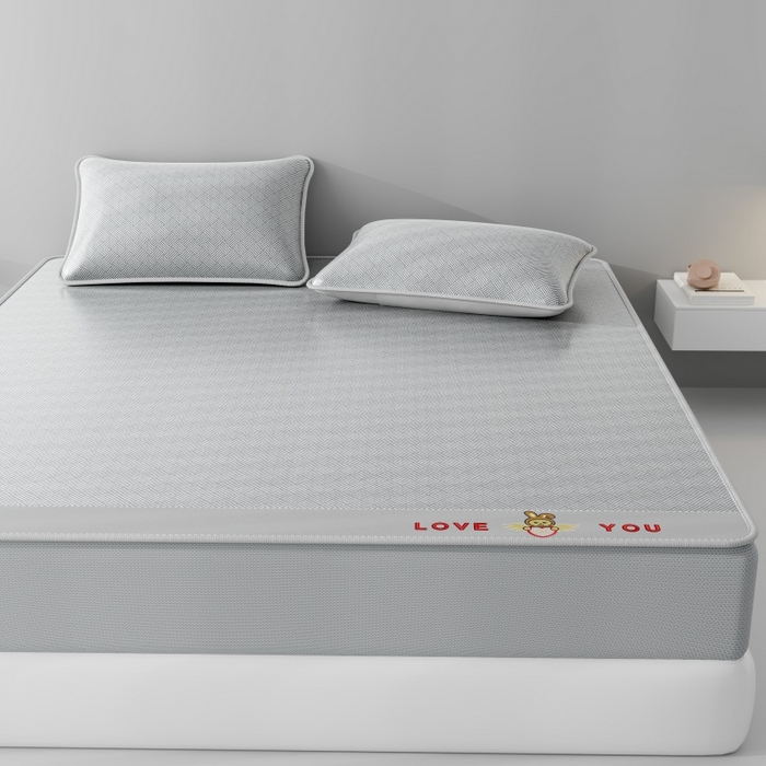 91家纺网 家纺一手货源 找家纺 好福居 2026新款凉感床笠款冰丝席凉席-萌宠布布 萌宠布布-灰