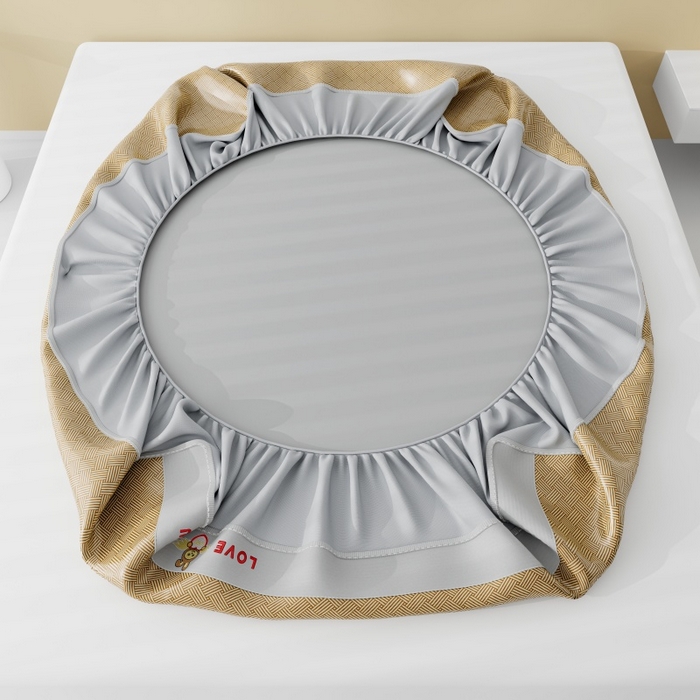 91家纺网 家纺一手货源 找家纺 好福居 2026新款凉感床笠款冰丝席凉席-萌宠布布 萌宠布布-咖