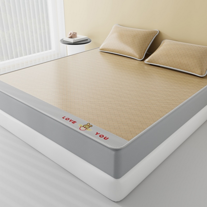 91家纺网 家纺一手货源 找家纺 好福居 2026新款凉感床笠款冰丝席凉席-萌宠布布 萌宠布布-咖