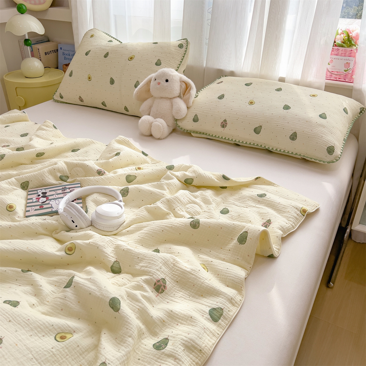 91家纺网 家纺一手货源 找家纺 （总）兄弟坊 2026春夏新款全棉纯棉印花双层皱皱纱(滚边款)夏被纱布夏凉被午睡被盖毯夏凉被