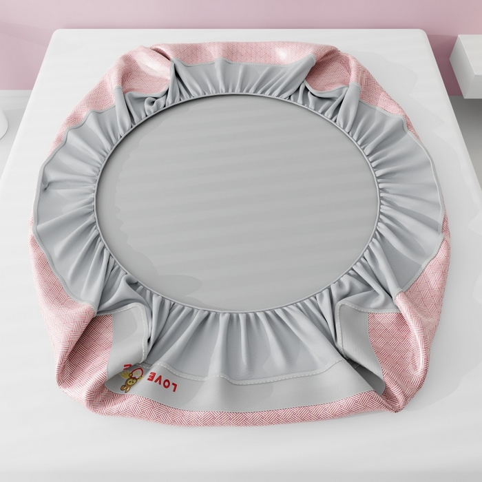 91家纺网 家纺一手货源 找家纺 好福居 2026新款凉感床笠款冰丝席凉席-萌宠布布 萌宠布布-粉