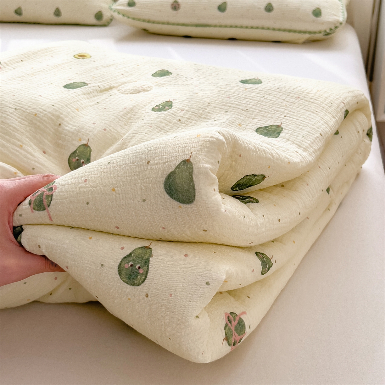 91家纺网 家纺一手货源 找家纺 （总）兄弟坊 2026春夏新款全棉纯棉印花双层皱皱纱(滚边款)夏被纱布夏凉被午睡被盖毯夏凉被