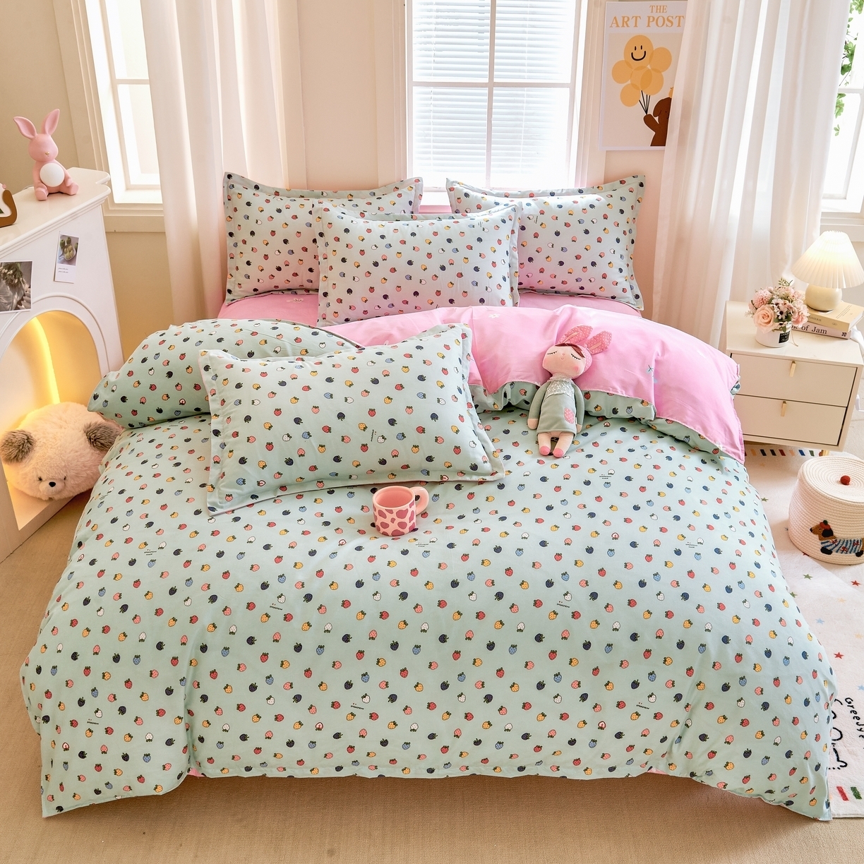 91家纺网 家纺一手货源 找家纺 汇总 简冠家纺 2025直播爆款北欧风亲肤植物羊绒磨毛四件套