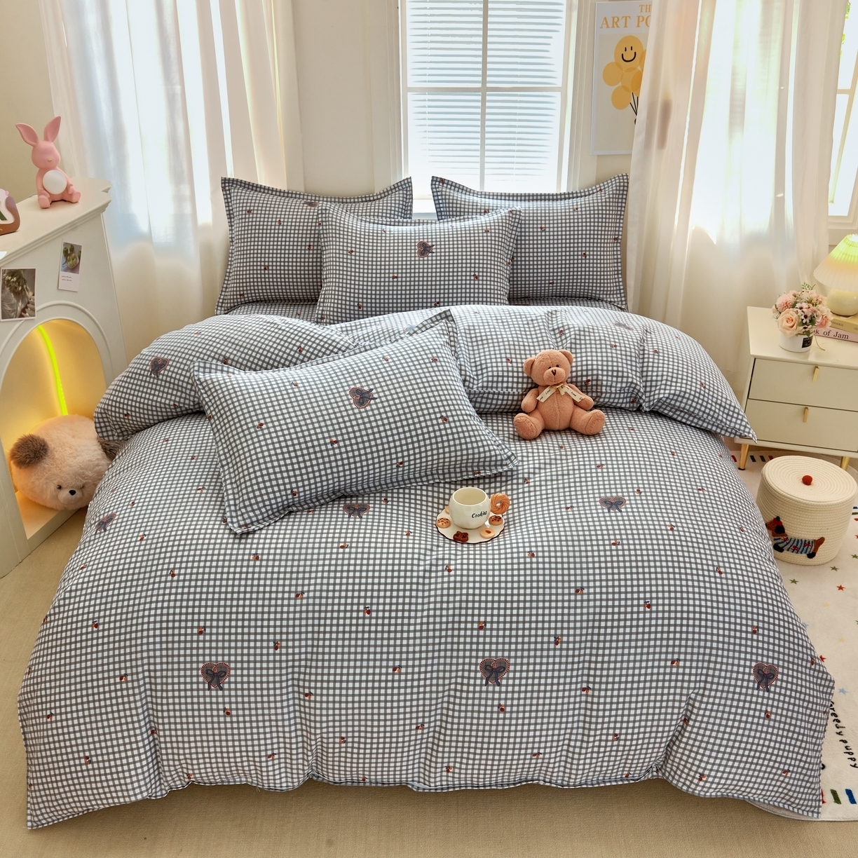 91家纺网 家纺一手货源 找家纺 汇总 简冠家纺 2025直播爆款北欧风亲肤植物羊绒磨毛四件套