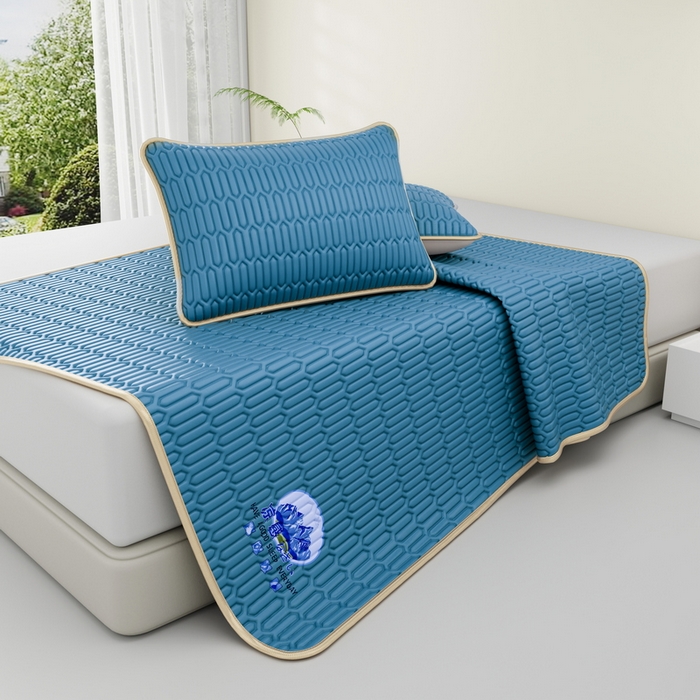 91家纺网 家纺一手货源 找家纺 （总）家品罗兰 2026新款夏季A类乳胶冰丝席纯色家用双人冰丝席宿舍席子软可机洗折叠床单软垫床垫夏天空调席两三件套