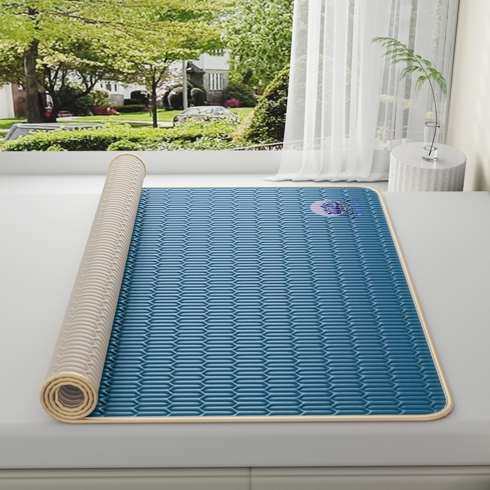 91家纺网 家纺一手货源 找家纺 （总）家品罗兰 2026新款夏季A类乳胶冰丝席纯色家用双人冰丝席宿舍席子软可机洗折叠床单软垫床垫夏天空调席两三件套