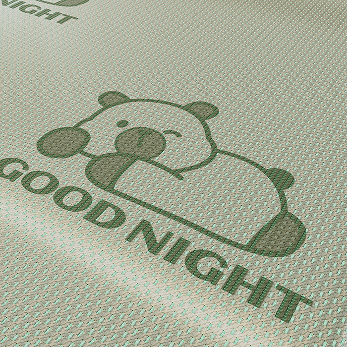 91家纺网 家纺一手货源 找家纺 好福居 2026新款冰藤刺绣凉感席凉席-卡皮巴拉款-小熊款 冰藤卡皮巴拉-绿-床席款