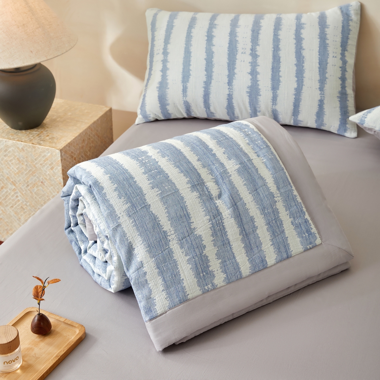 91家纺网 家纺一手货源 找家纺 吾秀家居 2026新款全棉纯棉大提花新疆棉花夏被夏凉被空调被四件套-律动 律动-天兰