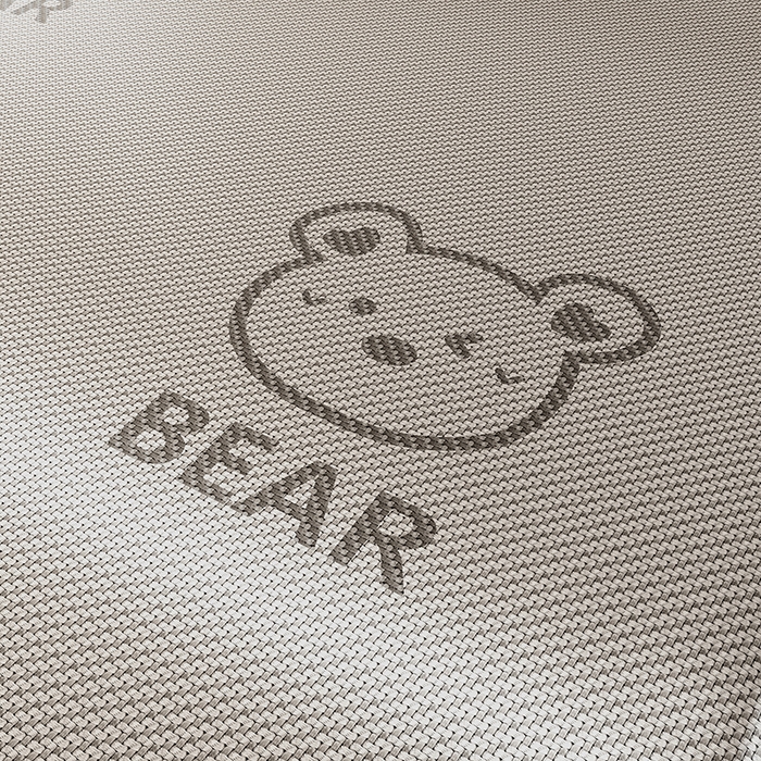 91家纺网 家纺一手货源 找家纺 好福居 2026新款冰藤刺绣凉感席凉席-卡皮巴拉款-小熊款 冰藤小熊-灰-床席款