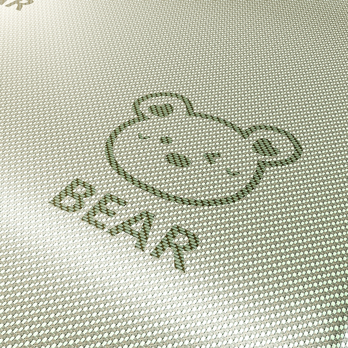 91家纺网 家纺一手货源 找家纺 好福居 2026新款冰藤刺绣凉感席凉席-卡皮巴拉款-小熊款 冰藤小熊-绿-床席款