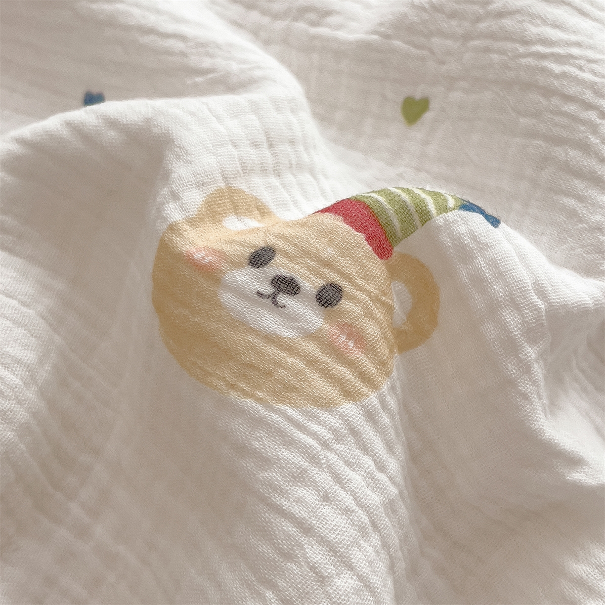 91家纺网 家纺一手货源 找家纺 兄弟坊 2026春夏新款全棉纯棉印花双层皱皱纱(滚边款)夏被纱布夏凉被午睡被盖毯夏凉被 星熊派