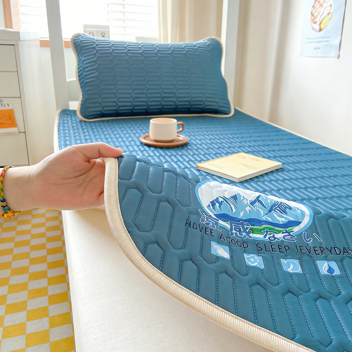 91家纺网 家纺一手货源 找家纺 （总）家品罗兰 2026新款夏季A类乳胶冰丝席纯色冰丝凉席宿舍单人席子软可机洗可折叠床单软垫床垫夏天空调席两三件套