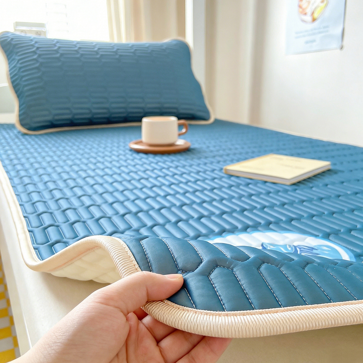 91家纺网 家纺一手货源 找家纺 （总）家品罗兰 2026新款夏季A类乳胶冰丝席纯色冰丝凉席宿舍单人席子软可机洗可折叠床单软垫床垫夏天空调席两三件套