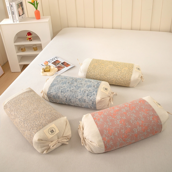 91家纺网 家纺一手货源 找家纺 枕之坊 2026新款棉麻国风荞麦枕 国风棉麻咖色